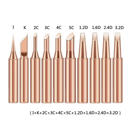 10Piece 900MT Series Pure Copper Soldering Iron Tip Set  LeadFree HighPerformance Replacement Tips  6