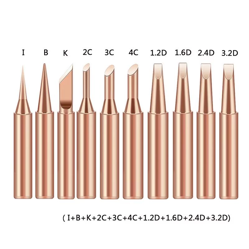 10Piece 900MT Series Pure Copper Soldering Iron Tip Set  LeadFree HighPerformance Replacement Tips  8