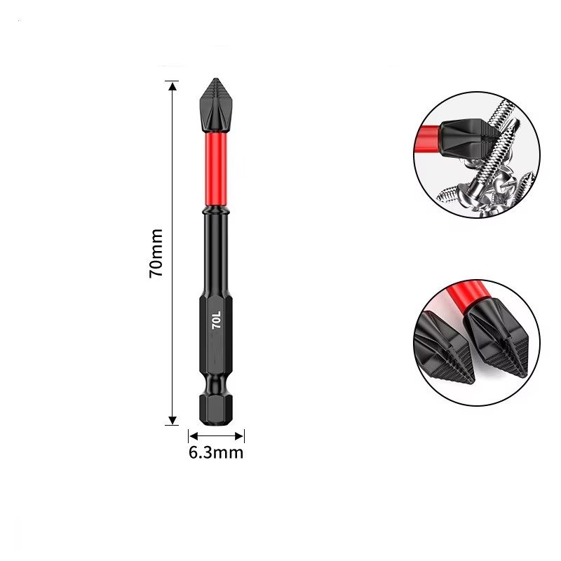 AntiSlip Tungsten Steel Phillips Screwdriver Bit  ImpactResistant Magnetic Drill Bit For Electric D 9