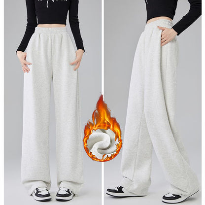 Womens High Waist Thermal Pants Slim Fit Fleece Lined Trousers Plush Winter Snow Warm Straight Leg  5