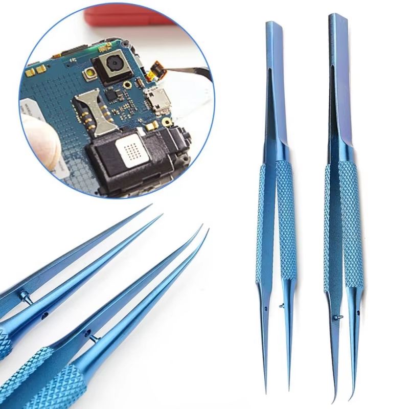Precision Titanium Alloy Tweezers for Mobile Phone Repair – Antimagnetic, ESD-Safe, 0.15mm Tip