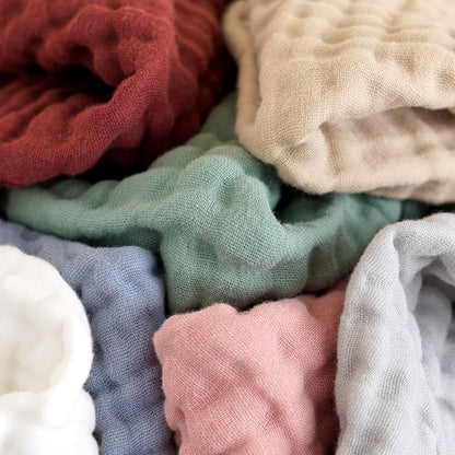 Large, Multicolor Burp Cloths, Layer Cotton Muslin, Breathable Hand Washcloths for Babies