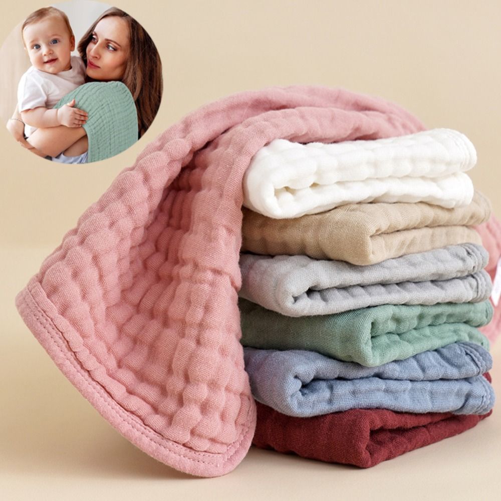 Large, Multicolor Burp Cloths, Layer Cotton Muslin, Breathable Hand Washcloths for Babies