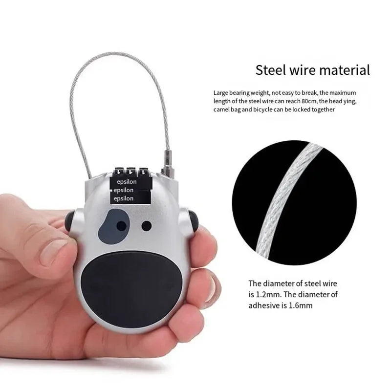 High Precision Bicycle Code Lock Steel Cable Rope Lock Helmet And Luggage Password Lock For MultiPu 5