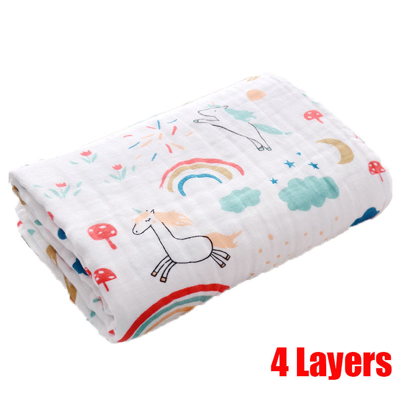 Gauze Baby Bath Towel, Cotton, Newborn Swaddle, Hooded Bathrobe, and Washcloth Set for Infants, Boys, and Girls