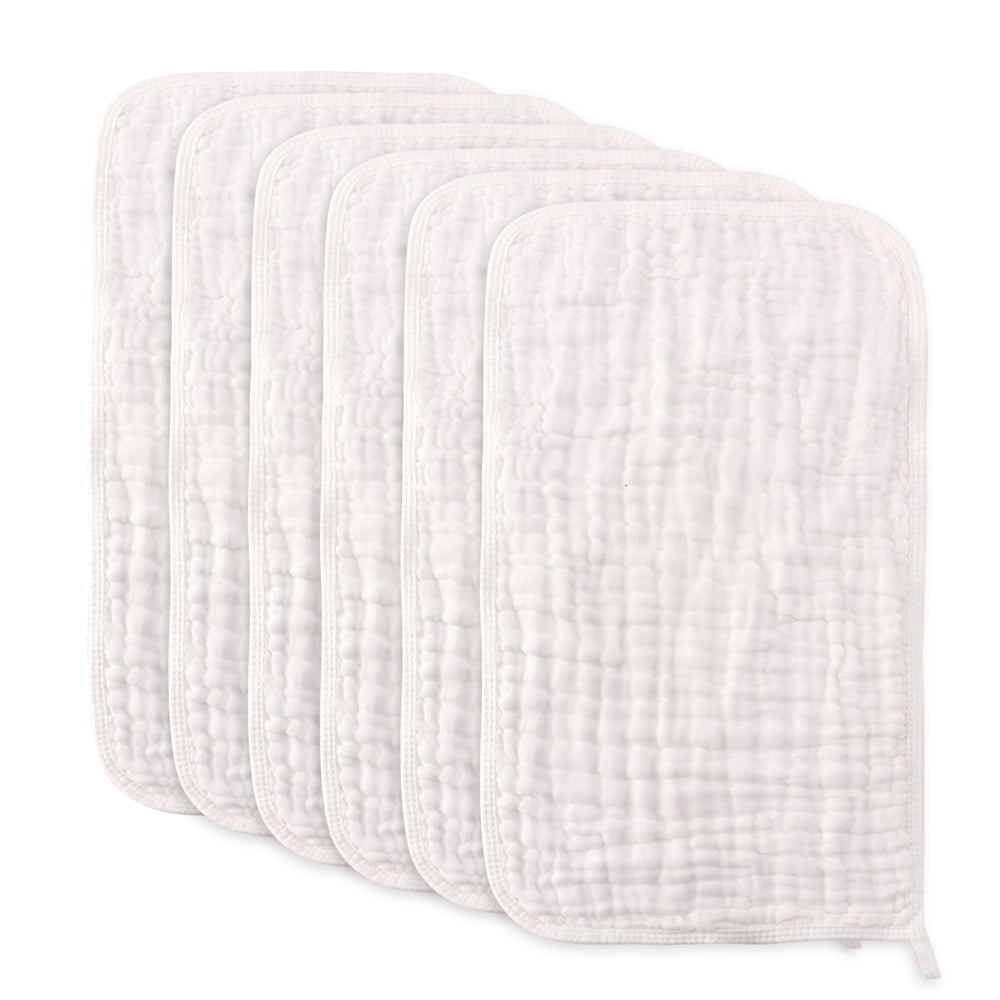 Large Muslin Burp Cloths, Extra Absorbent Washcloths, Soft Baby Spit Up Rags for Newborn, Boys, and Girls