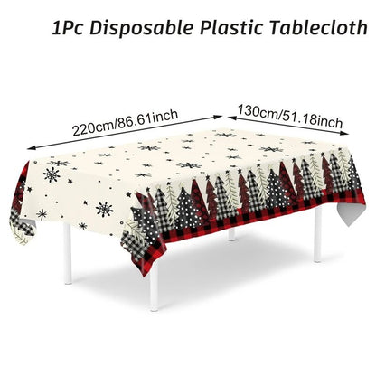 Merry Christmas Decors For Home Santa Claus Elk Deer Tablecloth Navidad Natal Table Cover New Year  8