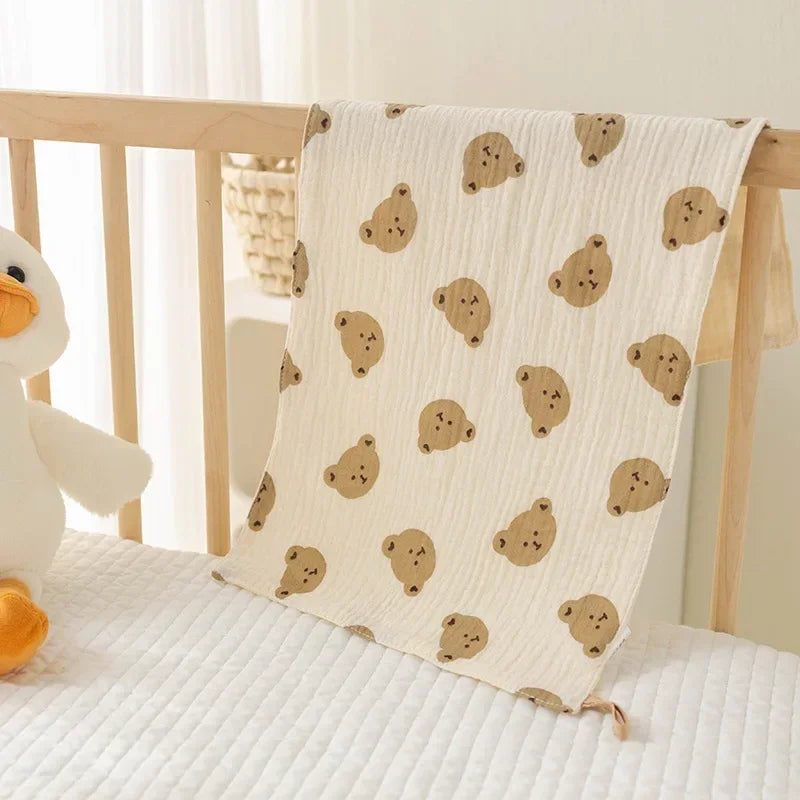 Soft Muslin Cotton Burp Cloths, Newborn Baby Face Towel, Drooling Bib, and Washcloth Set