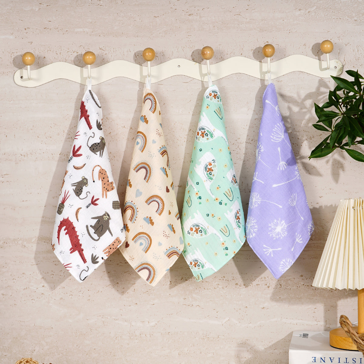 Happyflute Cotton Muslin Baby Washcloths 4Piece Set Soft Gauze Face Towels For Newborns Gentle Clea 8