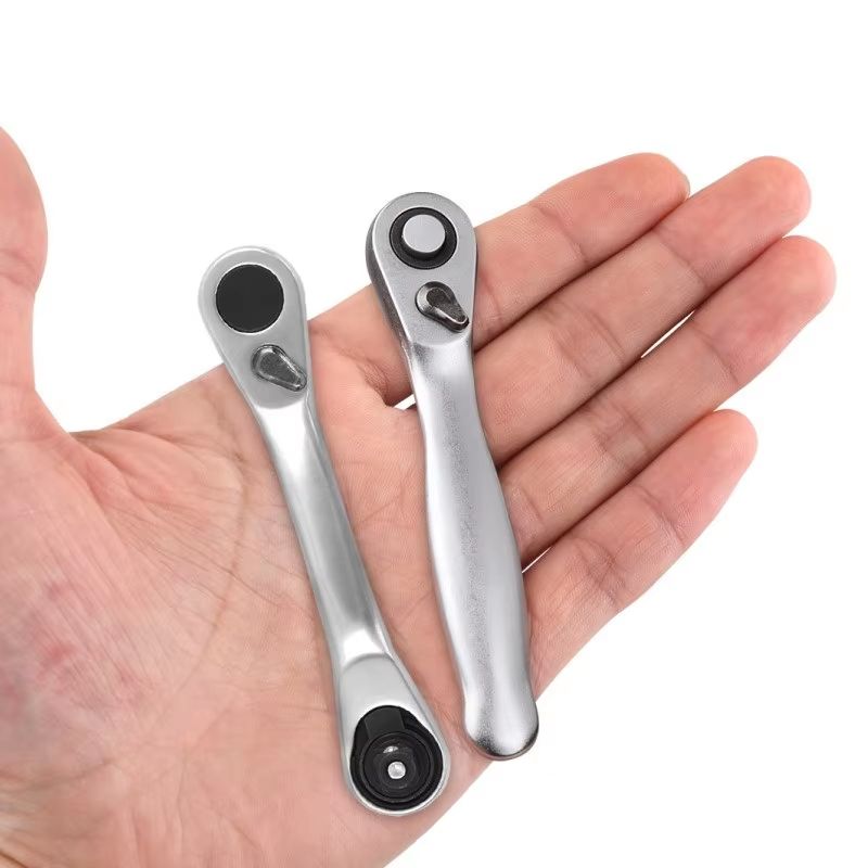 Mini DoubleHeaded Ratchet Wrench  14 Drive Socket  Bit Driver With Quick Release 1