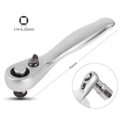 Mini DoubleHeaded Ratchet Wrench  14 Drive Socket  Bit Driver With Quick Release 6
