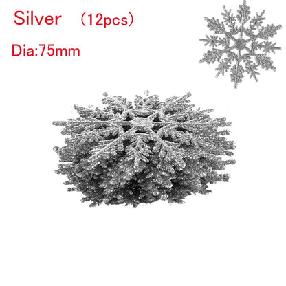 Glitter Snowflake Pendant Party Ornaments, Vivid Bauble DIY Craft Hanging, Christmas Tree Decor