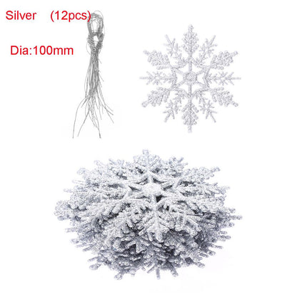 Glitter Snowflake Pendant Party Ornaments, Vivid Bauble DIY Craft Hanging, Christmas Tree Decor