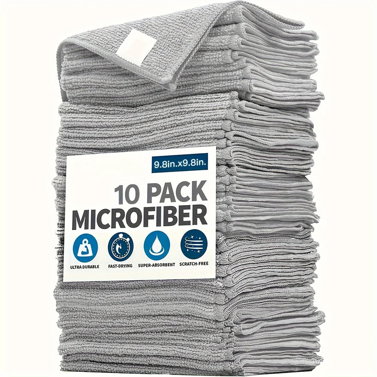 Ultra-fine Fiber Light Gray Kitchen Towel, Soft, Absorbent, Stain-removing Cleaning Cloth Set