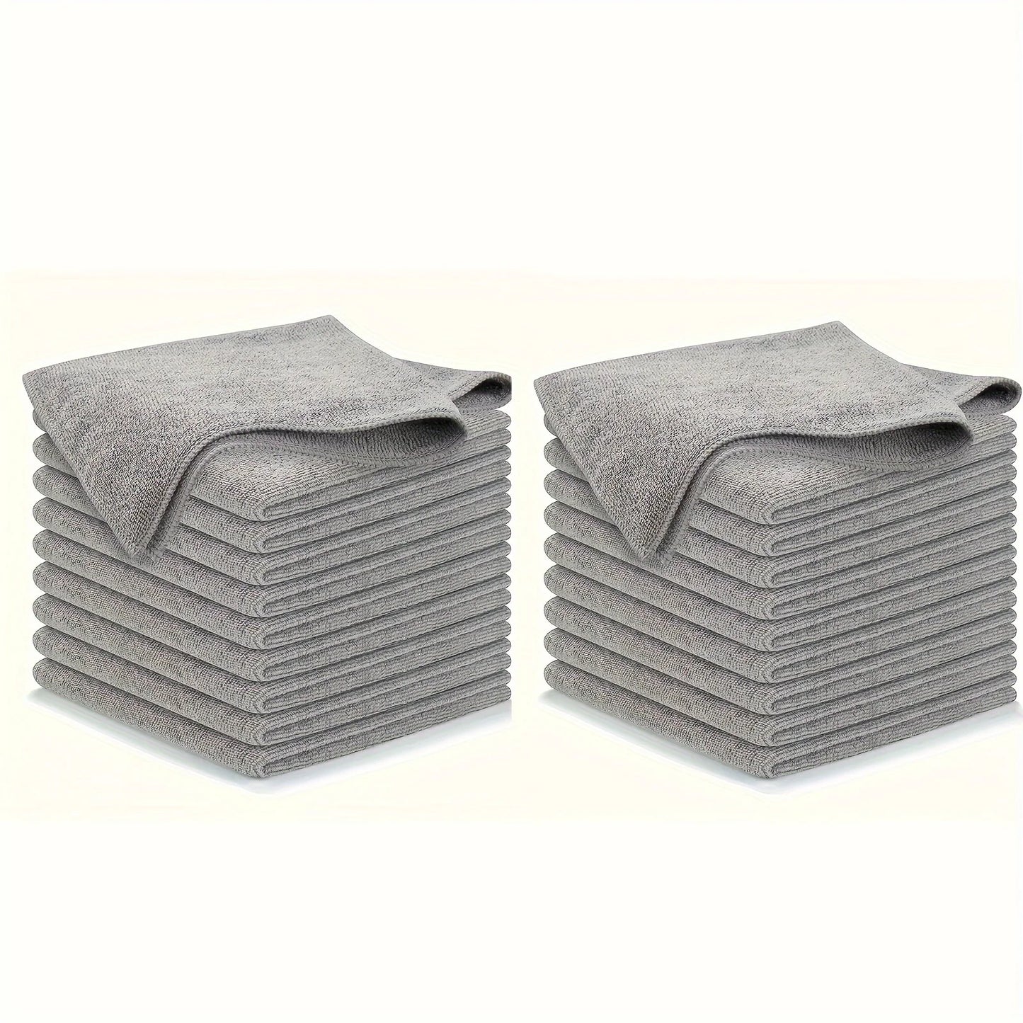 Ultrafine Fiber Light Gray Kitchen Towel Soft Absorbent Stainremoving Cleaning Cloth Set 5