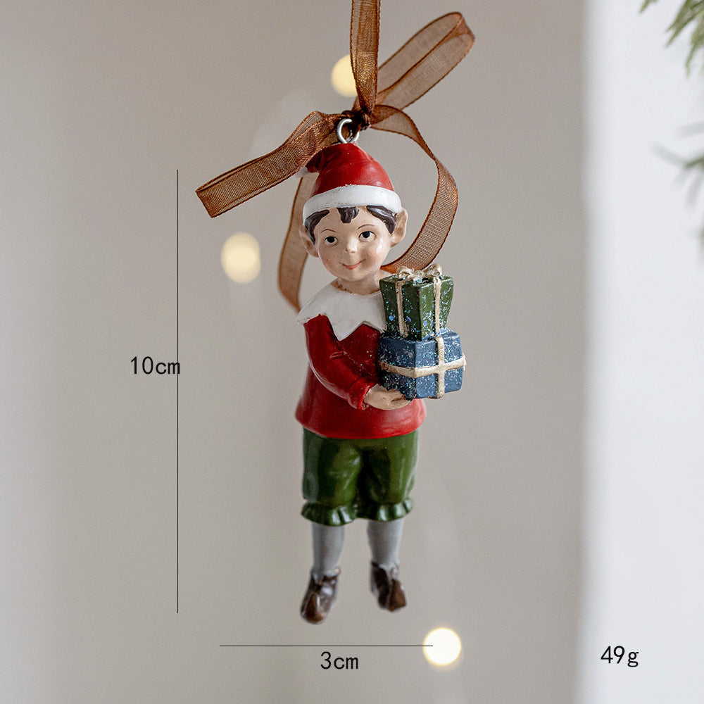 Three-dimensional Christmas Tree Pendant, Retro Bell Resin Pendant, New Christmas Decoration, Holiday Decorative Gift