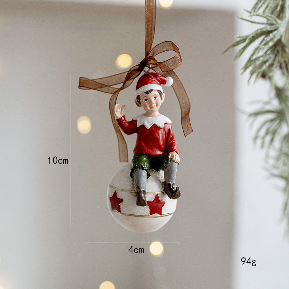 Three-dimensional Christmas Tree Pendant, Retro Bell Resin Pendant, New Christmas Decoration, Holiday Decorative Gift