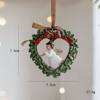 Three-dimensional Christmas Tree Pendant, Retro Bell Resin Pendant, New Christmas Decoration, Holiday Decorative Gift