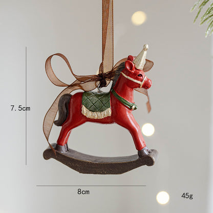 Three-dimensional Christmas Tree Pendant, Retro Bell Resin Pendant, New Christmas Decoration, Holiday Decorative Gift