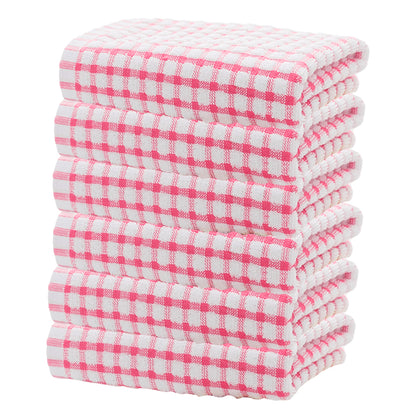 Quick Drying Absorbent Hand Towels Cotton Yarn Kitchen Dishcloths Set Checkered Decorative Towels F 8