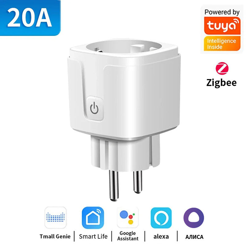 WiFi Zigbee30 Smart Plug Power Monitoring Timing Feature Voice Control Compatible With Alexa Google 7