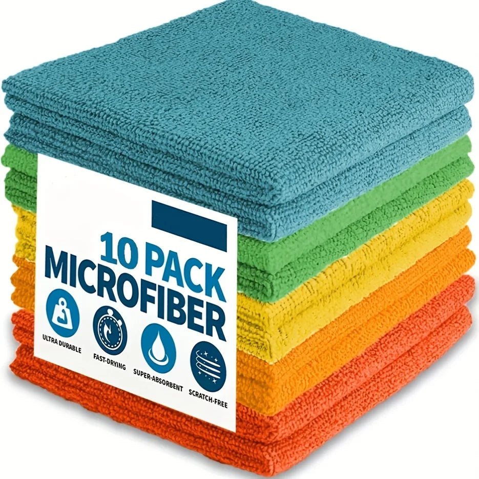 Durable, Absorbent Microfiber Cleaning Cloth, Kitchen, Bathroom Towel, Dishwashing Household Rag