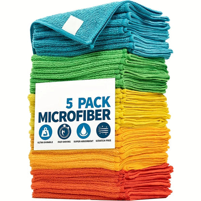 Durable, Absorbent Microfiber Cleaning Cloth, Kitchen, Bathroom Towel, Dishwashing Household Rag