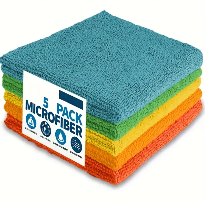 Durable, Absorbent Microfiber Cleaning Cloth, Kitchen, Bathroom Towel, Dishwashing Household Rag