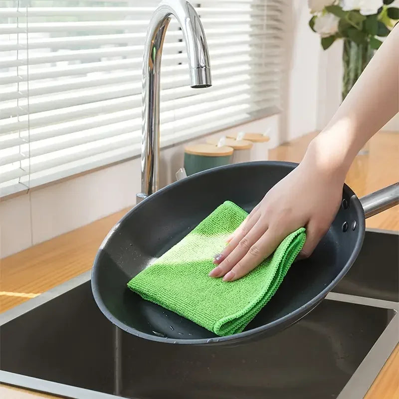 Durable, Absorbent Microfiber Cleaning Cloth, Kitchen, Bathroom Towel, Dishwashing Household Rag