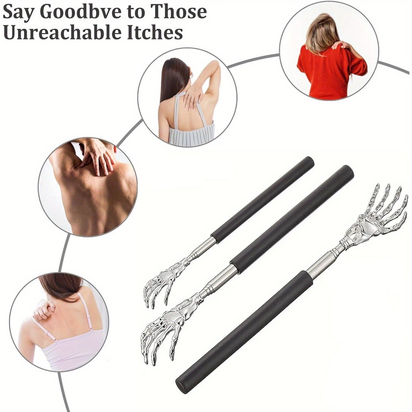 Telescoping Stainless Steel Back Scratcher Portable Extendable Back Scratcher Human And Pets Back M 2