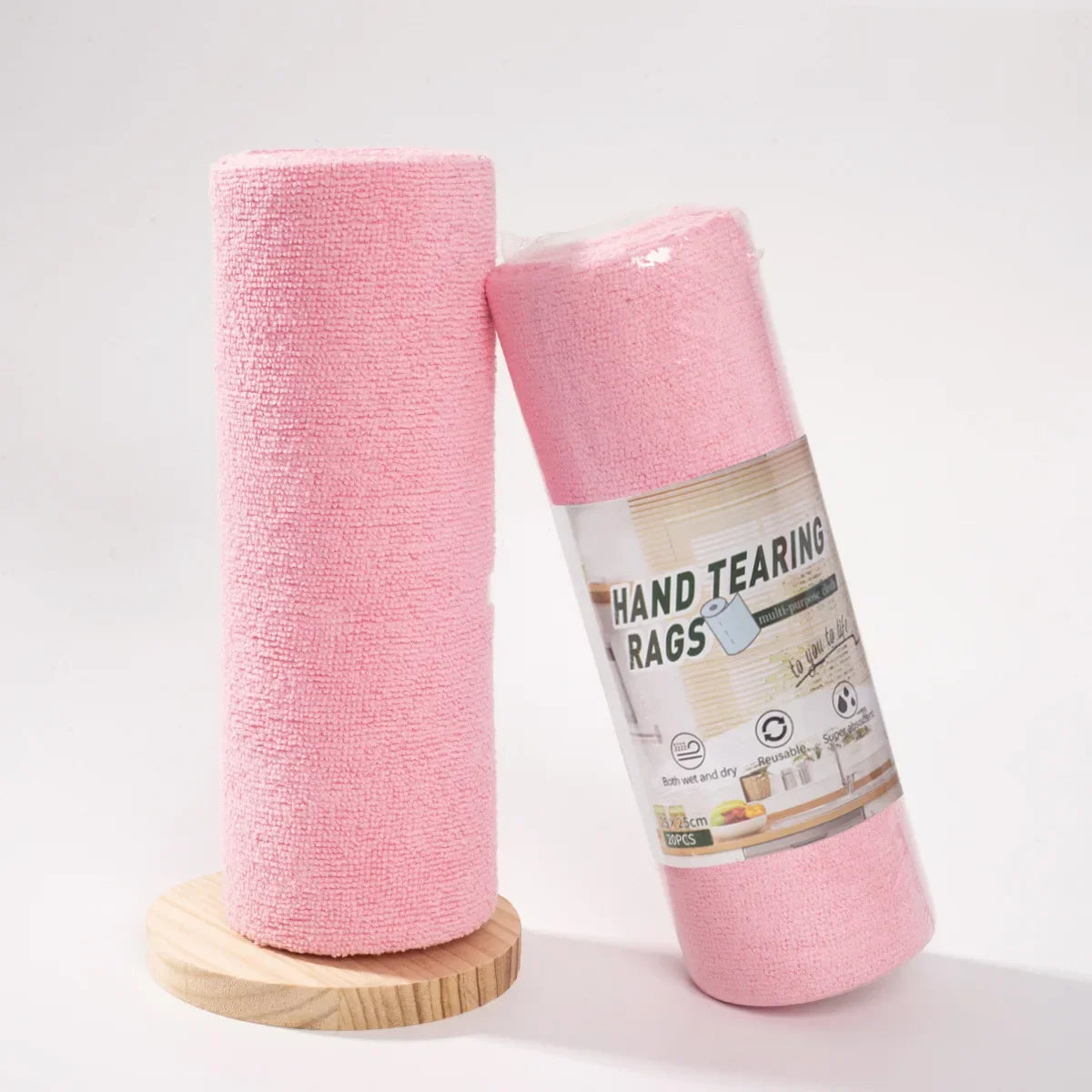 Reusable Washable Towels, Disposable Dish Rag Roll, Microfiber Cloths for Kitchen, Hand Tear Cleaning Wipes Set
