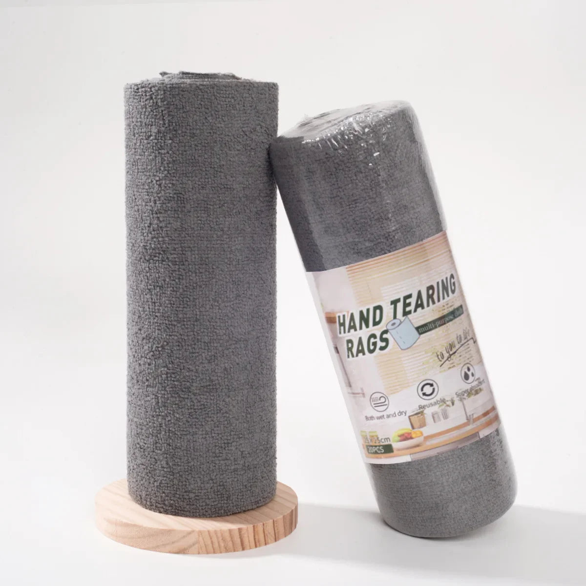Reusable Washable Towels, Disposable Dish Rag Roll, Microfiber Cloths for Kitchen, Hand Tear Cleaning Wipes Set