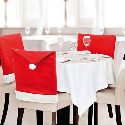 Festive Holiday Decorations for Home & Party, Christmas Chair Covers , Durable Fabric Seat Protectors
