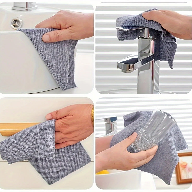 Reusable Microfiber Cleaning Cloths, Lint Free Towels for Streak Free Glass, Dishes, and Kitchen Surfaces, Oil Resistant
