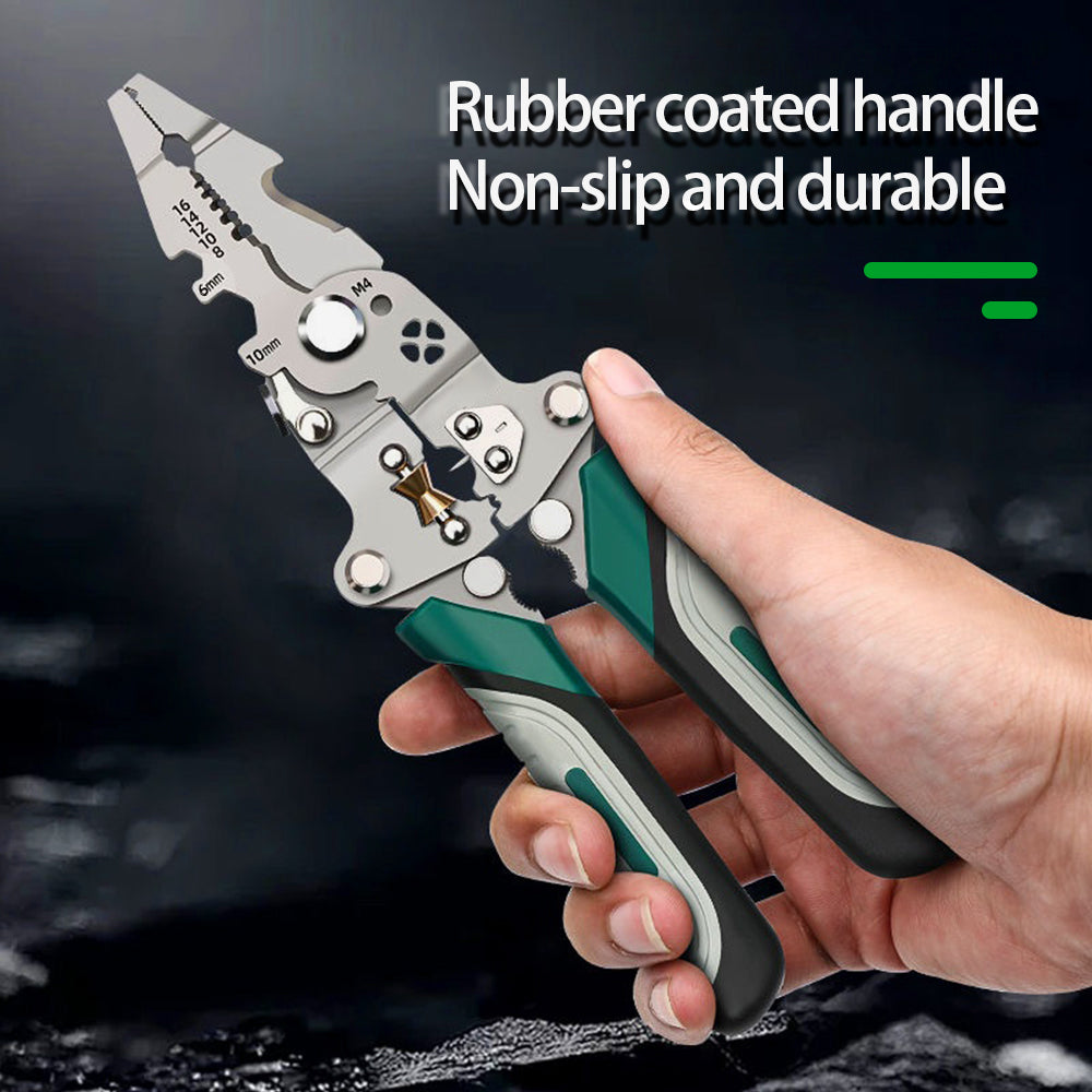 MultiFunction Electrician Wire Splitter Foldable Wire Stripper Wire Winding Pliers Crimping Pliers  2