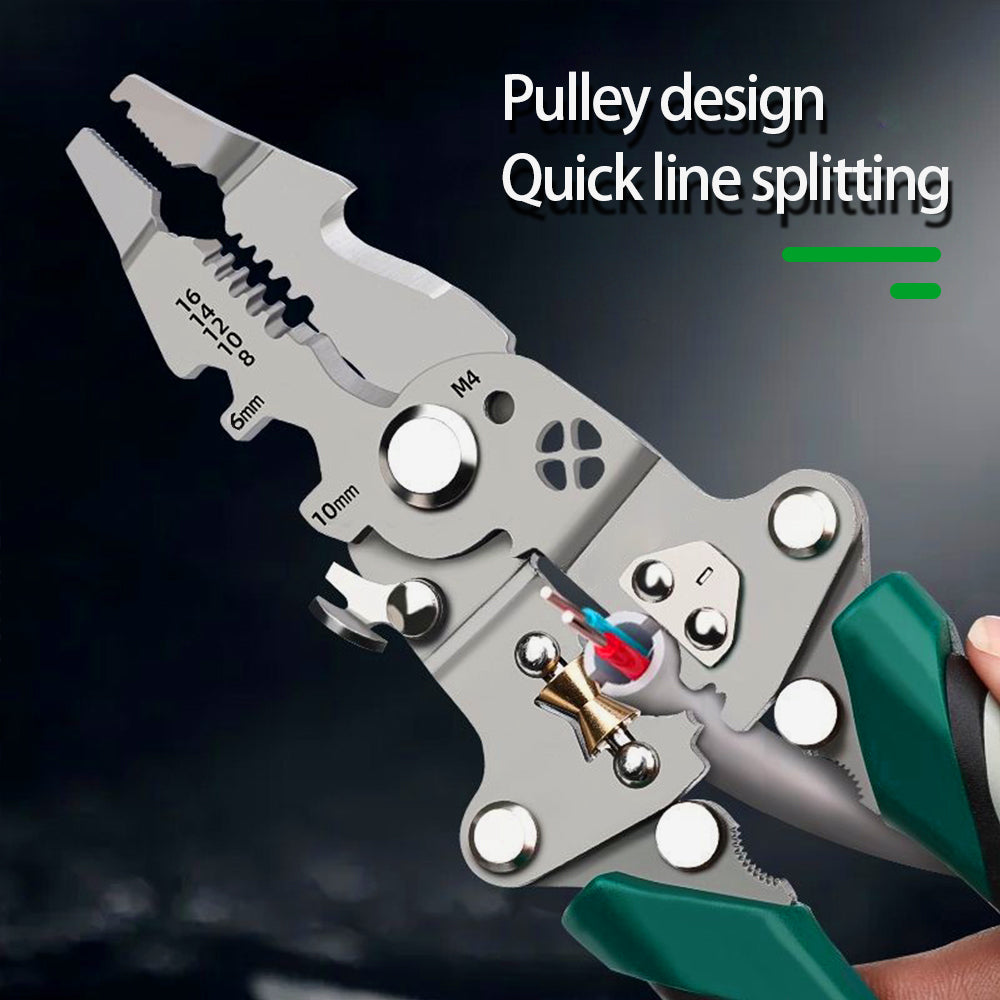 MultiFunction Electrician Wire Splitter Foldable Wire Stripper Wire Winding Pliers Crimping Pliers  3