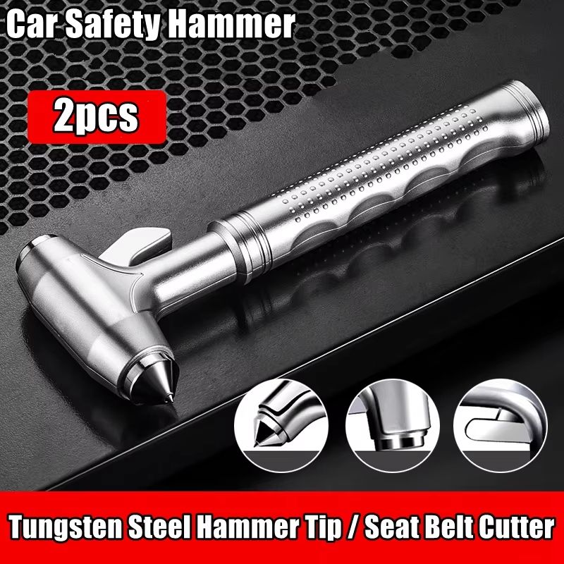 JUSTINLAU 2in1 Car Safety Hammer  Seatbelt Cutter  Emergency Escape Tool With Window Breaker 8