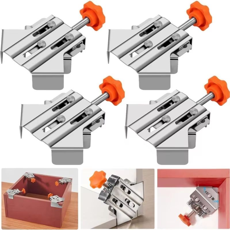 JUSTINLAU 90 Stainless Steel Right Angle Clamp  Precision Woodworking Splicing Tool 4
