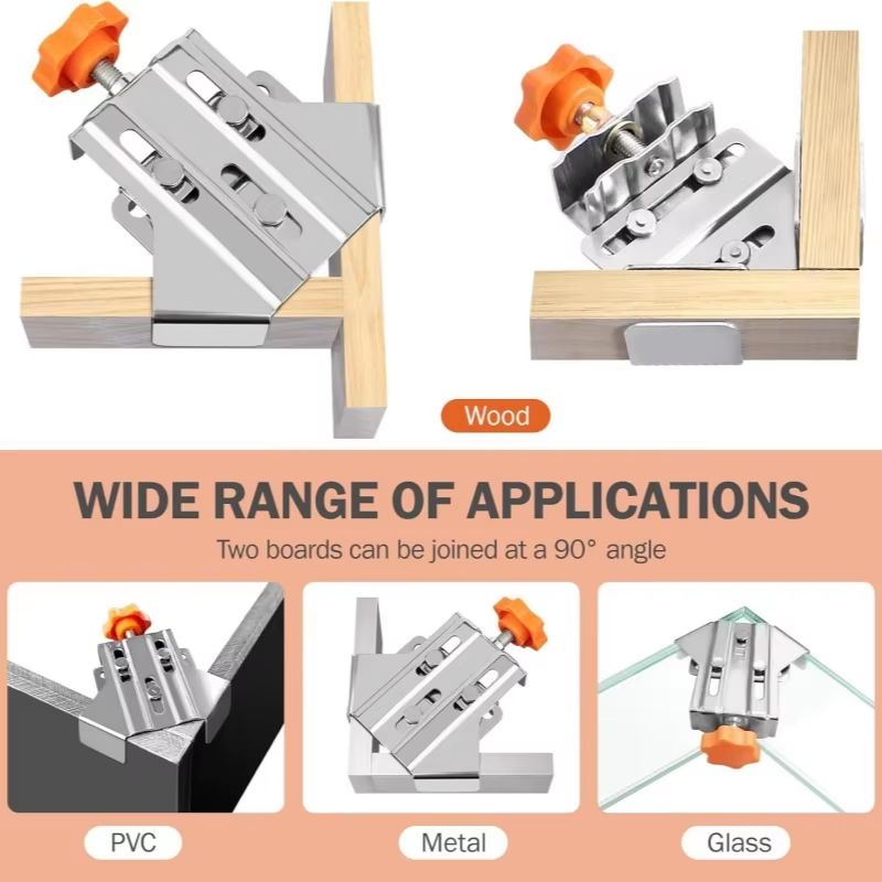JUSTINLAU 90 Stainless Steel Right Angle Clamp  Precision Woodworking Splicing Tool 5