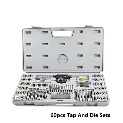 JUSTINLAU 60-Piece Metric Tap and Die Set – Precision Threading Tools for Metalworking and DIY Projects