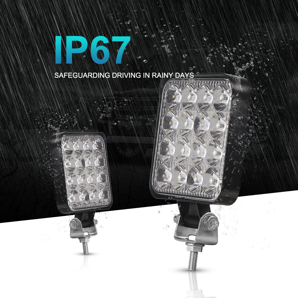 LED Work Light Bar Square Spotlight For Truck Jeep ATV SUV Tractor Motorcycle 2