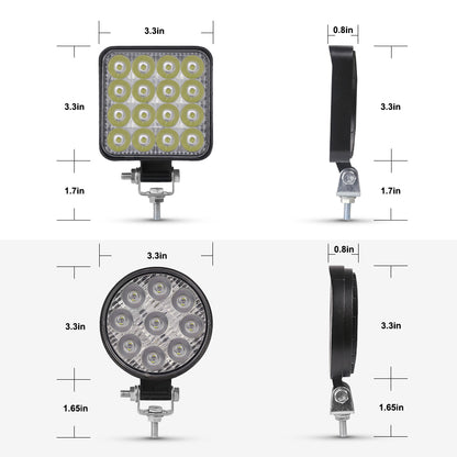 LED Work Light Bar Square Spotlight For Truck Jeep ATV SUV Tractor Motorcycle 3