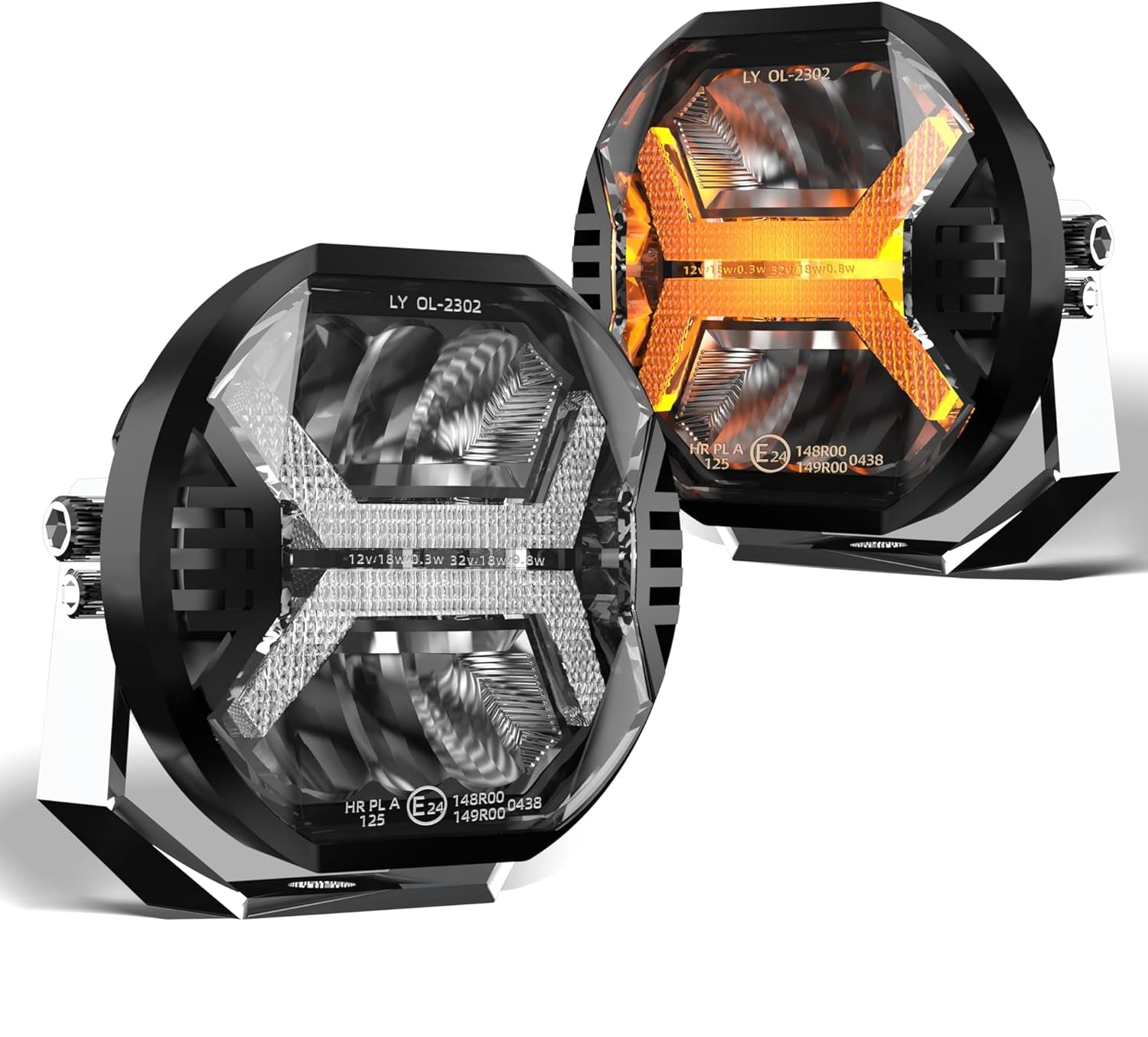 Amber DRL Car Led Work Light Bar, Driving Light, Spotlight for Offroad, Jeep, Boat, Truck, SUV, ATV, Tractor Headlight