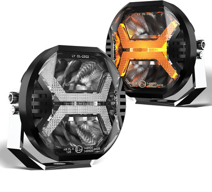 Amber DRL Car Led Work Light Bar, Driving Light, Spotlight for Offroad, Jeep, Boat, Truck, SUV, ATV, Tractor Headlight