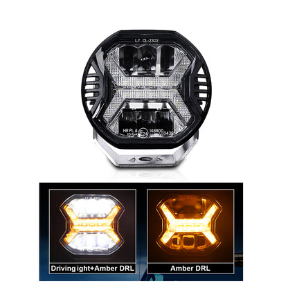 Amber DRL Car Led Work Light Bar, Driving Light, Spotlight for Offroad, Jeep, Boat, Truck, SUV, ATV, Tractor Headlight