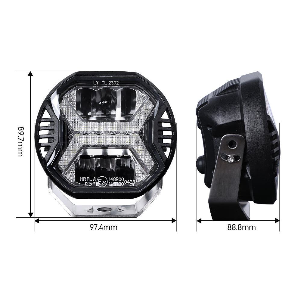 Amber DRL Car Led Work Light Bar, Driving Light, Spotlight for Offroad, Jeep, Boat, Truck, SUV, ATV, Tractor Headlight