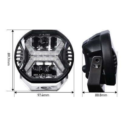 Amber DRL Car Led Work Light Bar, Driving Light, Spotlight for Offroad, Jeep, Boat, Truck, SUV, ATV, Tractor Headlight