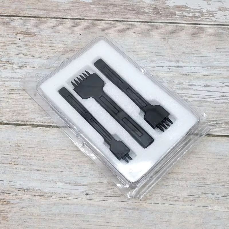 JUSTINLAU 3Piece Alloy Steel Leather Prong Punch Set  4mm Spacing For Precision Stitching 5
