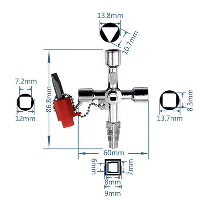 JUSTINLAU 4Way Universal Internal Triangle Key Wrench  Multifunctional Hand Tool For Plumbing Elect 5