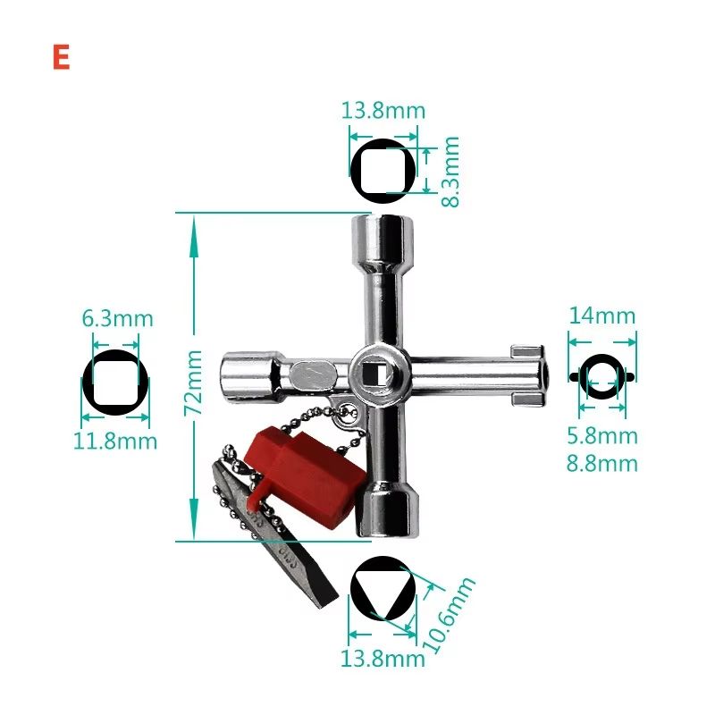 JUSTINLAU 4Way Universal Internal Triangle Key Wrench  Multifunctional Hand Tool For Plumbing Elect 7